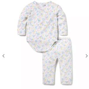 Janie and Jack Baby Floral Pointelle Wrap Matching Set
